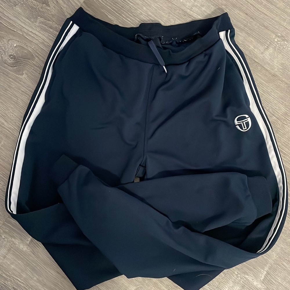 Mens Sergio Tacchini Blue and White Track Pants
